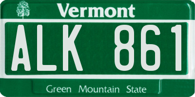 VT license plate ALK861
