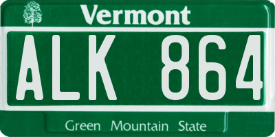 VT license plate ALK864