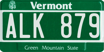 VT license plate ALK879