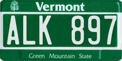 VT license plate ALK897