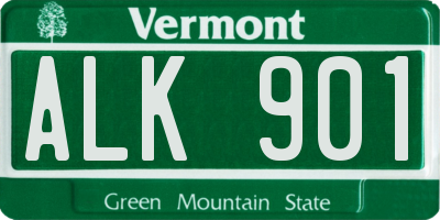 VT license plate ALK901