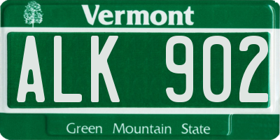 VT license plate ALK902