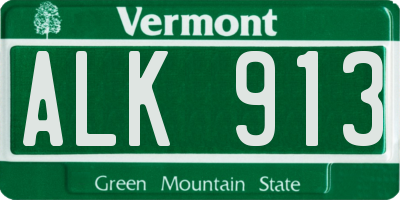 VT license plate ALK913