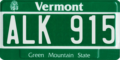 VT license plate ALK915