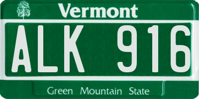 VT license plate ALK916