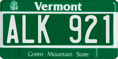 VT license plate ALK921