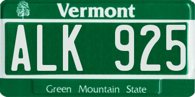 VT license plate ALK925