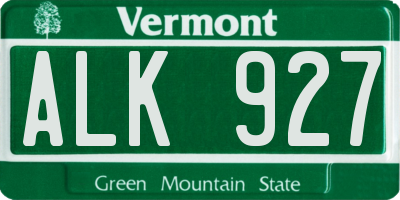 VT license plate ALK927