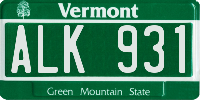 VT license plate ALK931