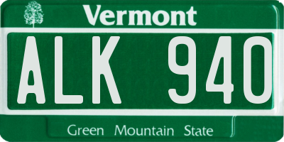 VT license plate ALK940
