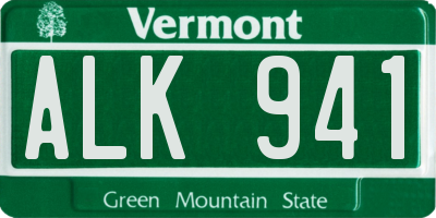 VT license plate ALK941