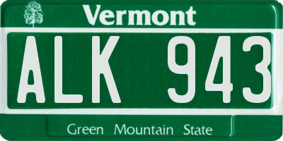 VT license plate ALK943