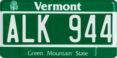 VT license plate ALK944