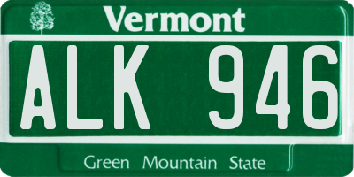 VT license plate ALK946
