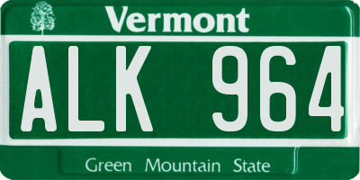 VT license plate ALK964