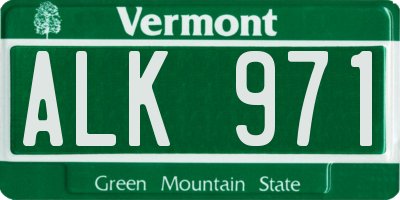 VT license plate ALK971