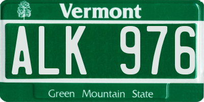 VT license plate ALK976