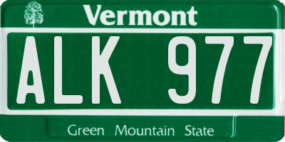 VT license plate ALK977