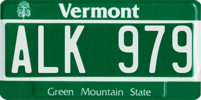 VT license plate ALK979