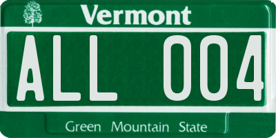 VT license plate ALL004
