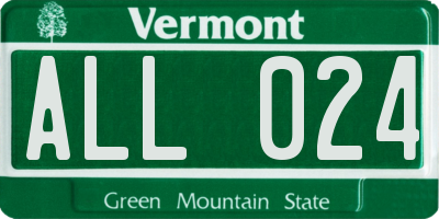 VT license plate ALL024