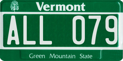 VT license plate ALL079
