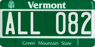 VT license plate ALL082