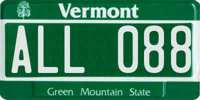 VT license plate ALL088