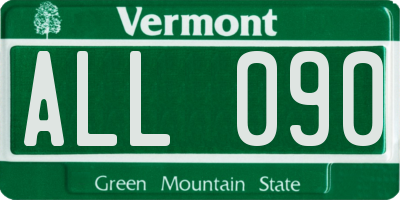 VT license plate ALL090
