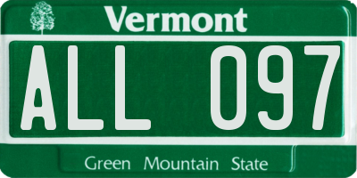VT license plate ALL097
