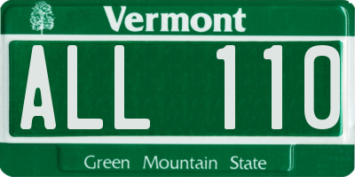 VT license plate ALL110
