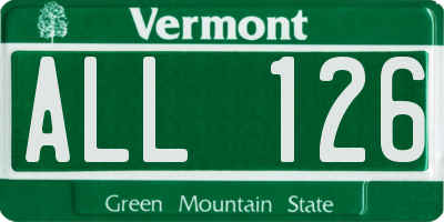 VT license plate ALL126