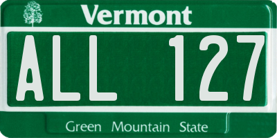 VT license plate ALL127