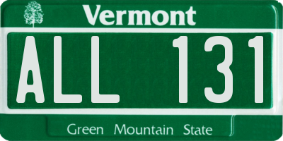 VT license plate ALL131
