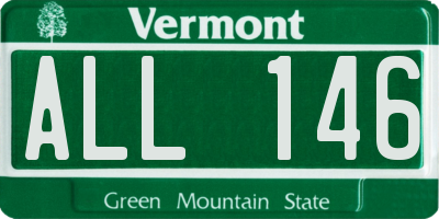 VT license plate ALL146