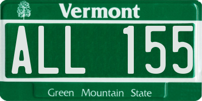 VT license plate ALL155