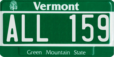 VT license plate ALL159