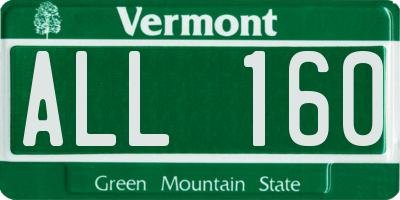 VT license plate ALL160