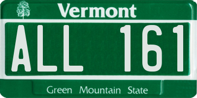 VT license plate ALL161