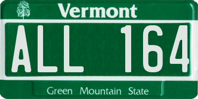 VT license plate ALL164