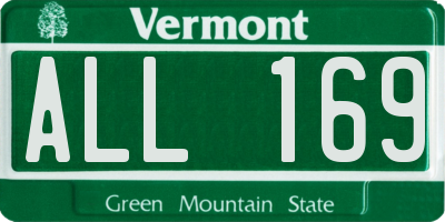 VT license plate ALL169