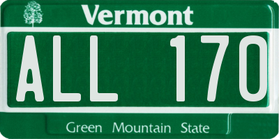 VT license plate ALL170