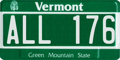 VT license plate ALL176