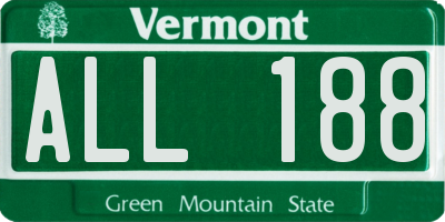 VT license plate ALL188