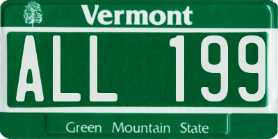 VT license plate ALL199