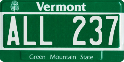 VT license plate ALL237