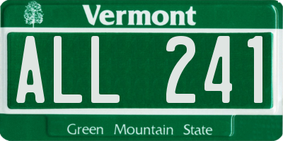 VT license plate ALL241