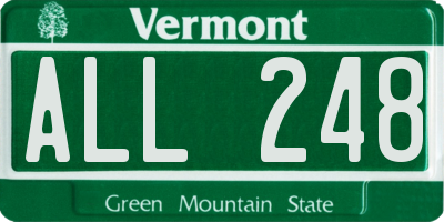 VT license plate ALL248