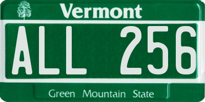 VT license plate ALL256