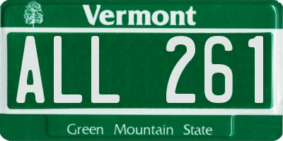 VT license plate ALL261